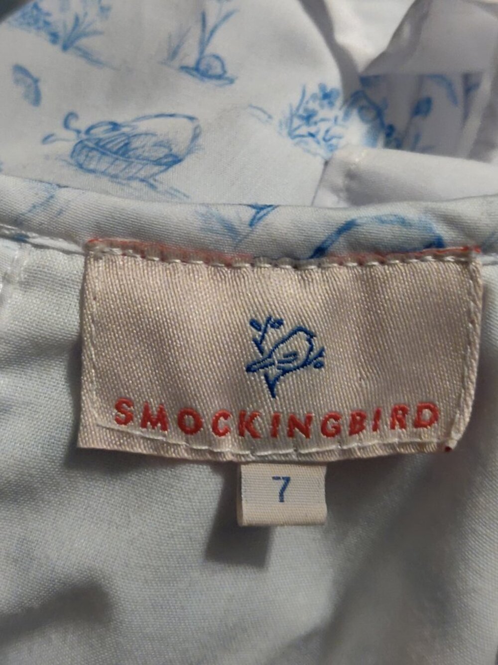 Smockingbird Smocked Easter Basket Jenny Dress SIZE 7 - Picture 6 of 6